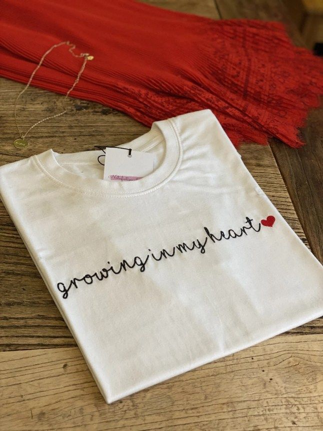 White growing in my heart surrogacy shirt