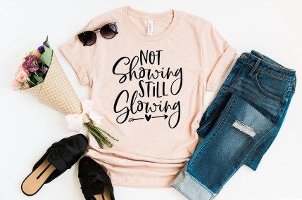 Pink not showing still glowing surrogacy shirt